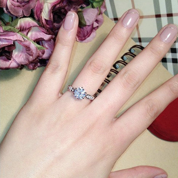 Female Classic Crystal Six-Claw Diamond Ring Wedding Ring, 5, 10, 7, 8, 9, 6