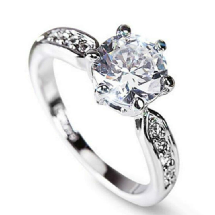 Female Classic Crystal Six-Claw Diamond Ring Wedding Ring, 5, 10, 7, 8, 9, 6