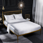 Home Ice Silk Simulation Silk Four-Piece Pillowcase Flat Sheet Fitted Sheet Set, US-Full/UK-D:138x190x35cm, US-Queen/UK-K:153x203x35cm, US-King:198x203x35cm, UK-SK:180x200x35cm, US-King: 198x203x35cm