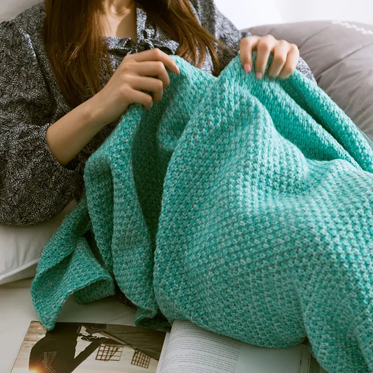 Mermaid Tail Blanket For Adult Super Soft Sleeping Knitted Blankets, 90 X50cm, 140 X70cm