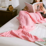 Mermaid Tail Blanket For Adult Super Soft Sleeping Knitted Blankets, 90 X50cm, 140 X70cm