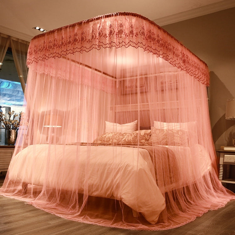 U-shaped Guide Rail Retractable Three-door Mosquito Net, 120x200 cm, 150x200 cm, 180x200 cm, 180x220 cm, 200x220 cm