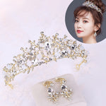 Luxury Pink Gold Pearl Bridal Crowns Handmade Tiara Bride Headband Crystal Wedding Diadem Queen Crown Wedding Hair Accessories, Pearl Crown Pink, Pearl Crown Gold, Pearl Crown White