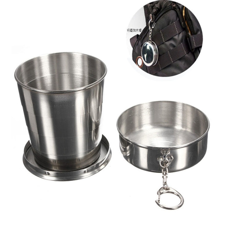 Stainless Steel Camping Folding Cup Traveling Outdoor Camping Hiking Mug Portable Collapsible Cup, S 60ML, L 250ML