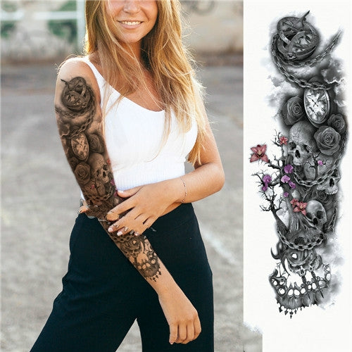 Large Arm Sleeve Waterproof Temporary Tattoo Sticker