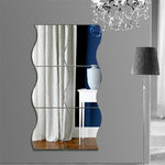 Wall Mirror Acrylic DIY Wave Style Removable Glass Sticker Makeup Mirror Home Bedroom Decorative, Wall Mirror Acrylic