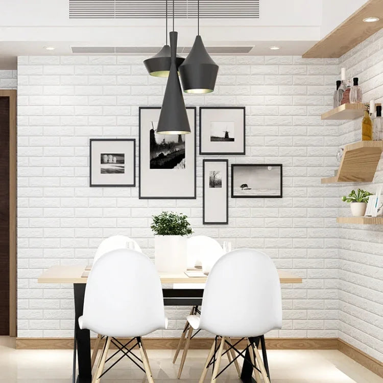 2 PCS Self Adhesive Waterproof TV Background Brick Wallpapers 3D Wall Sticker Living Room Wallpaper Mural Bedroom Decorative Stickers, 70cm x 77cm