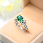 Crystal Vine Leaf Design Engagement Ring Fashion For Women Jewelry, 6, 8