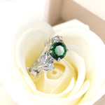 Crystal Vine Leaf Design Engagement Ring Fashion For Women Jewelry, 6, 8