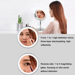 Desktop Double-SidedRound LED Luminous Makeup Mirror Liftable Magnifying Mirror, Plane + 3 Times Magnification(8-inch Rechargeable), Plane + 5 Times Magnification(8-inch Rechargeable), Plane + 7 Times Magnification(8-inch Rechargeable)