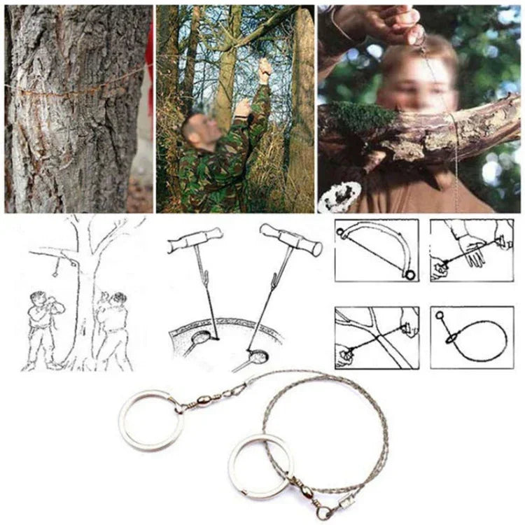 Portable Stainless Steel Wire Outdoor Survival Self Defense Chainsaws Hand Saw Fret Tool, Hand Saw (Silver)