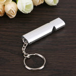 Mini Portable 120db Double Pipe High Decibel Outdoor Camping Hiking Survival Whistle Double-frequency Emnergecy Whistle Keychain, 3 PCS Silver, 3 PCS Gold