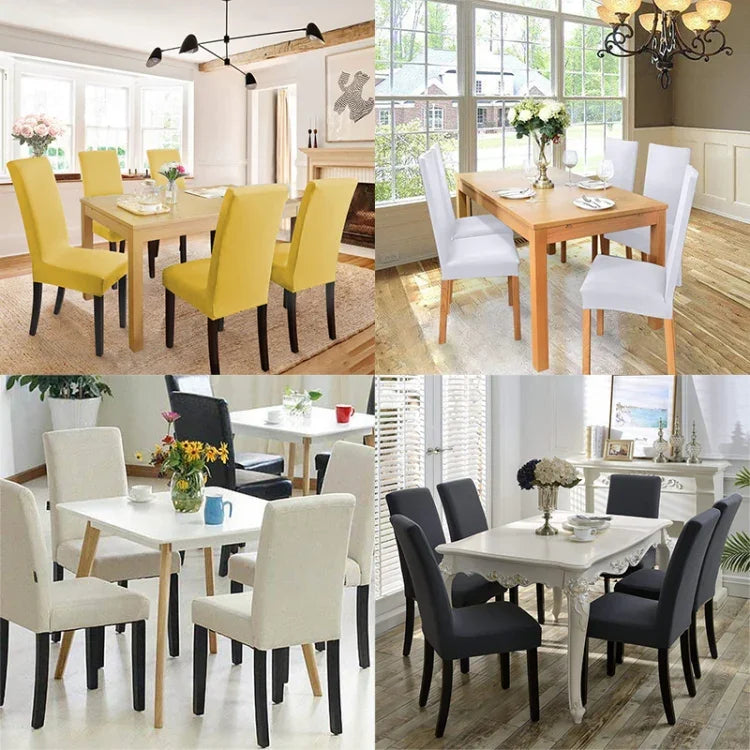 Modern Plain Color Chair Cover Spandex Stretch Elastic Wedding Banquet Chair Covers Dining Seat Cover Pastoral Hotel Cover, Universal Size
