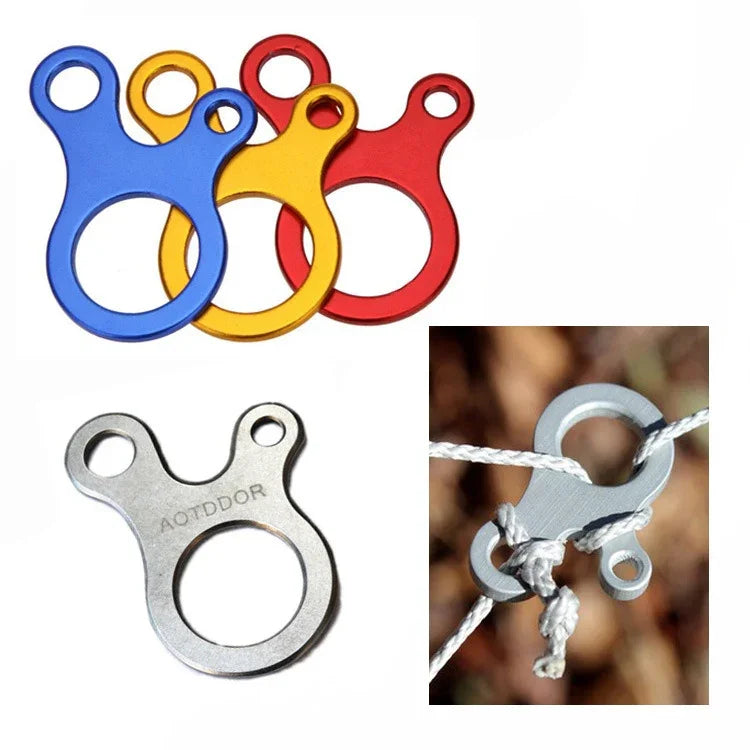 10 PCS Camping Tent Cord Rope Fastener Carabiner Hook Hanger Tightener Wind Rope Buckles, Aluminum alloy buckle(Blue), Aluminum alloy buckle(Silver)