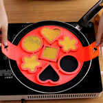 Anpro Nonstick Cooking Tool Egg Ring Maker Egg Silicone Mold Pancake Cheese Egg Cooker Pan Flip Kitchen Baking Accessories, Multiple shapes