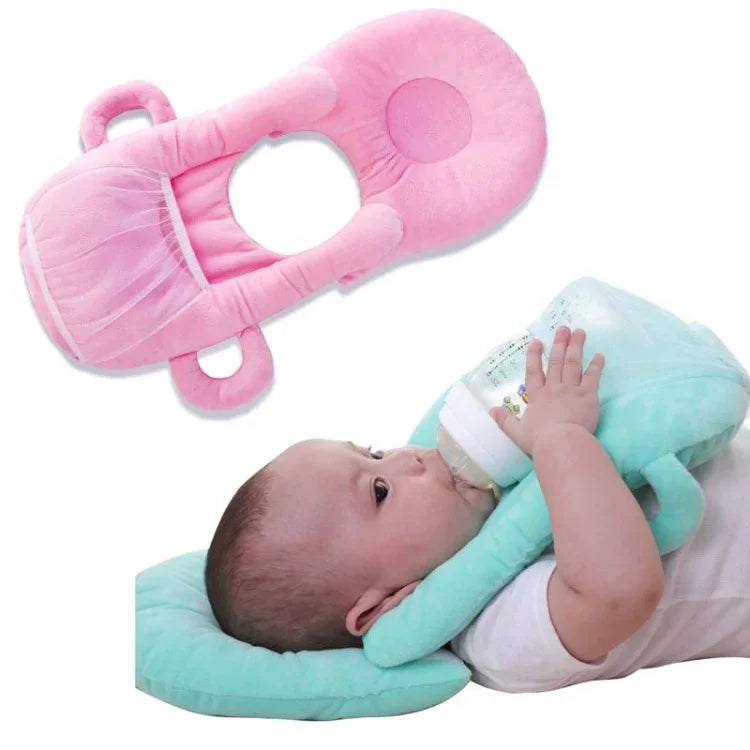 Infant Baby Bottle Rack Free Hand Bottle Holder Cotton Baby Milk Bottle Feeding Learning Nursing Pillow Cushion, Blue, Pink, Purple, Purple Flower