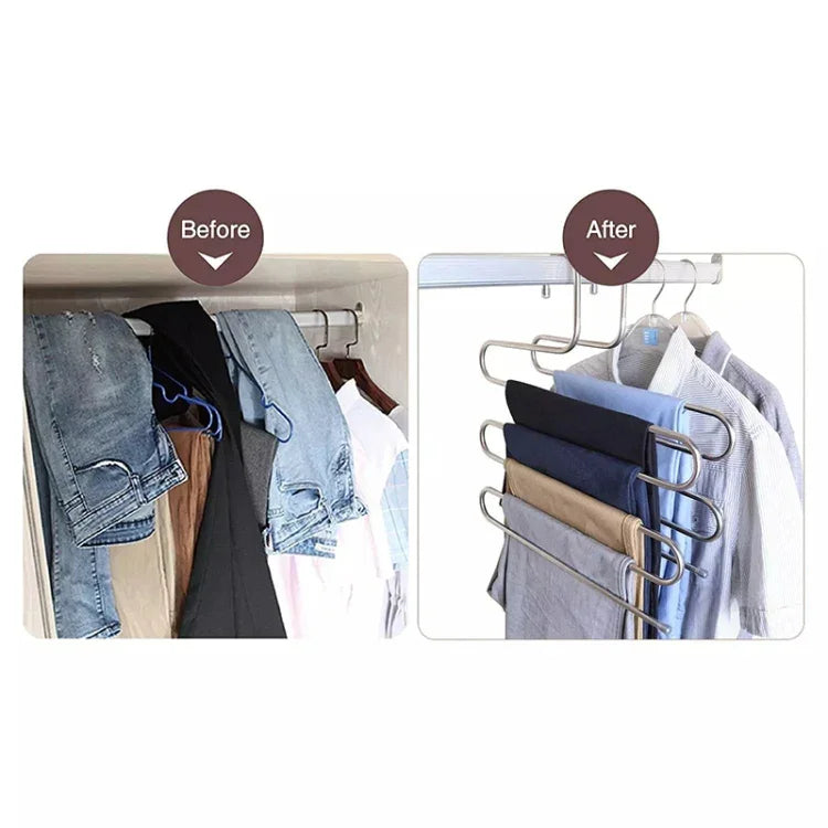5 Layers S Shape Multi-Functional Clothes Hangers Pants Storage Hangers, S Shape Hangers