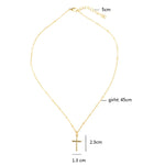 Women Fashion Bright Electroplating Cross Jewelry Necklace, Gold, Silver