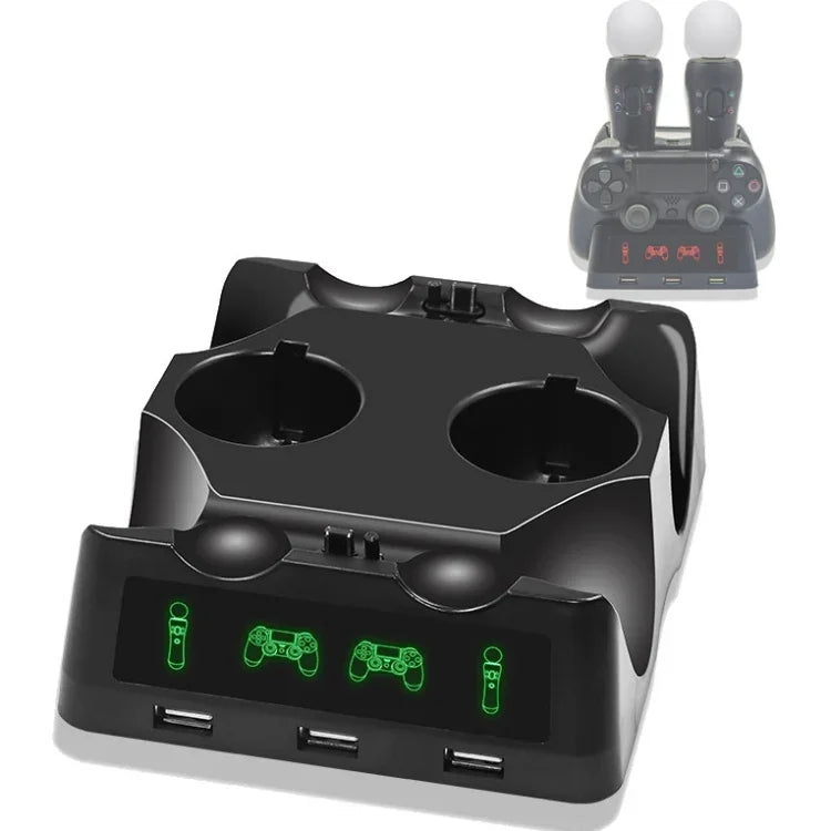 iPlay Gamepad Charger Multifunctional Charging Base For PS4 / PS4 Move / PS VR, For PS4 VR/PS VR/PS Move