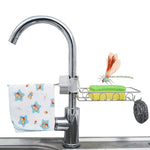 Faucet Rack Stainless Steel Perforated Free Kitchen Sink Storage Rack Rag Sponge Drain Rack, Type A, Type B, Type C