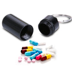 10pcs Portable Sealed Waterproof Aluminum Alloy First Aid Pill Bottle with Keychain