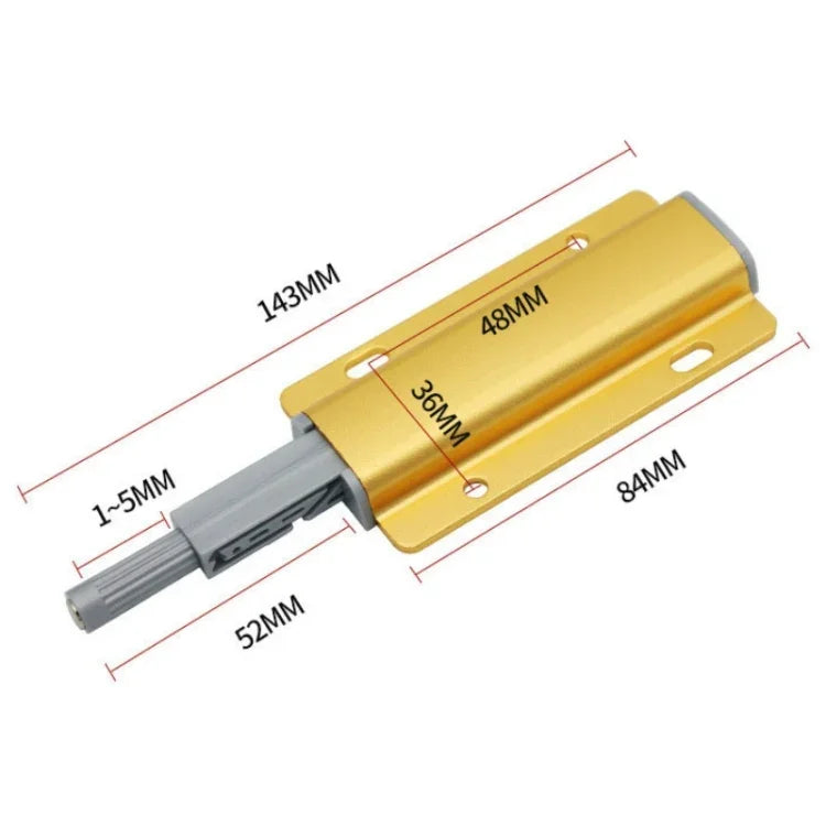 3 PCS Aluminum Alloy Bouncer Free Handle Push-Pull Cabinet Wardrobe Door Drawer Bouncer, Gold, Silver