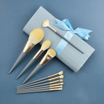 10 PCS / Set Makeup Brush Corn Silk Fiber Hair Loose Powder Brush Face And Eye Makeup Brush, Without Bag, With Blue Bag, With Silver Bag, With Pink Cylinder, With Green Cylinder, With Pink Zipper Bag