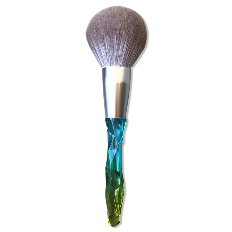 Makeup Brush Corn Silk Fiber Hair Can Washing Makeup Brush, Green Loose Powder Brush, Pink Loose Powder Brush, 5 PCS Green Eye Shadow Brush, Green Loose Powder Brush+5 PCS Eye Shadow Brush