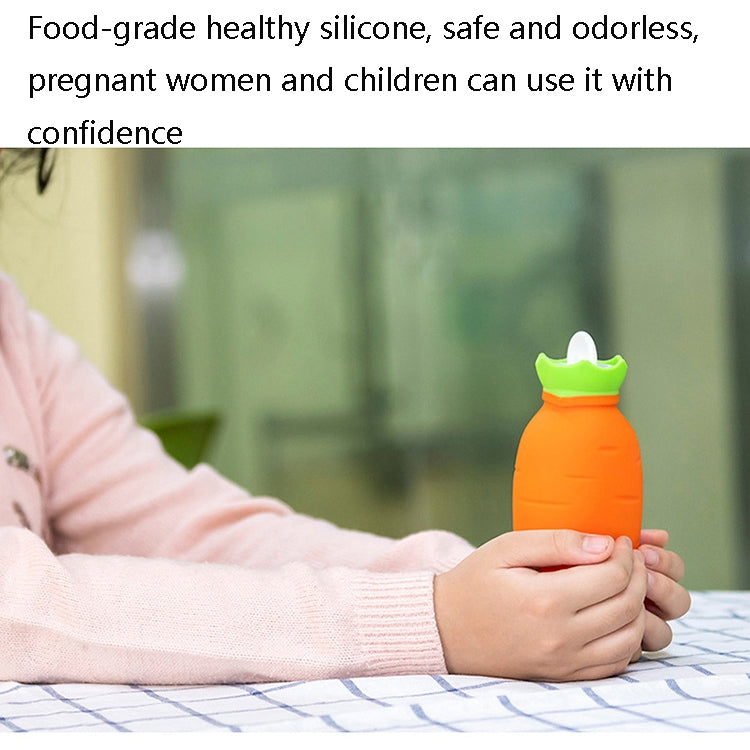 Carrot-Shaped Silicone Water Injection Warm Water Bag Winter Leak-Proof And Explosion-Proof Hand Warmer, Orange, White Pink, White Green, Light Green