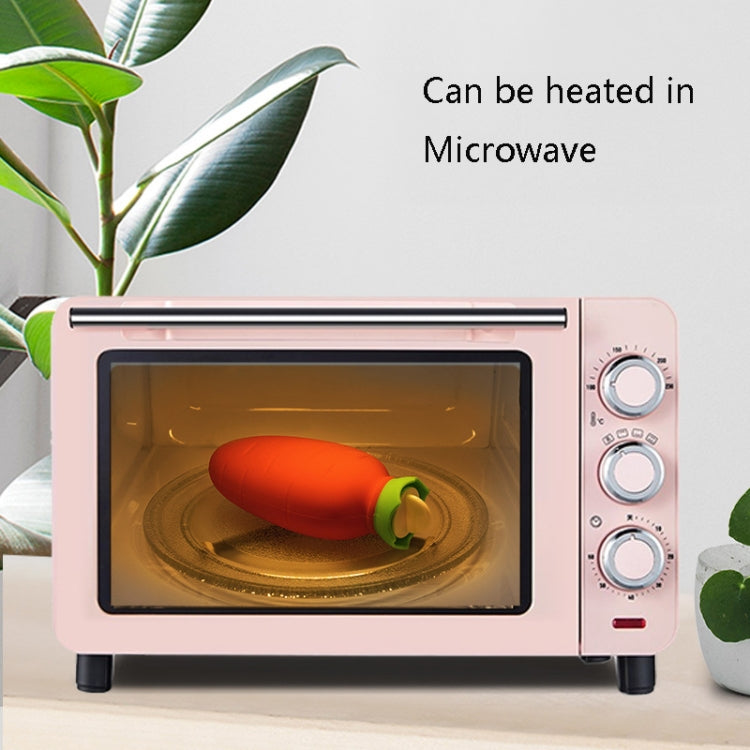 Carrot-Shaped Silicone Water Injection Warm Water Bag Winter Leak-Proof And Explosion-Proof Hand Warmer, Orange, White Pink, White Green, Light Green