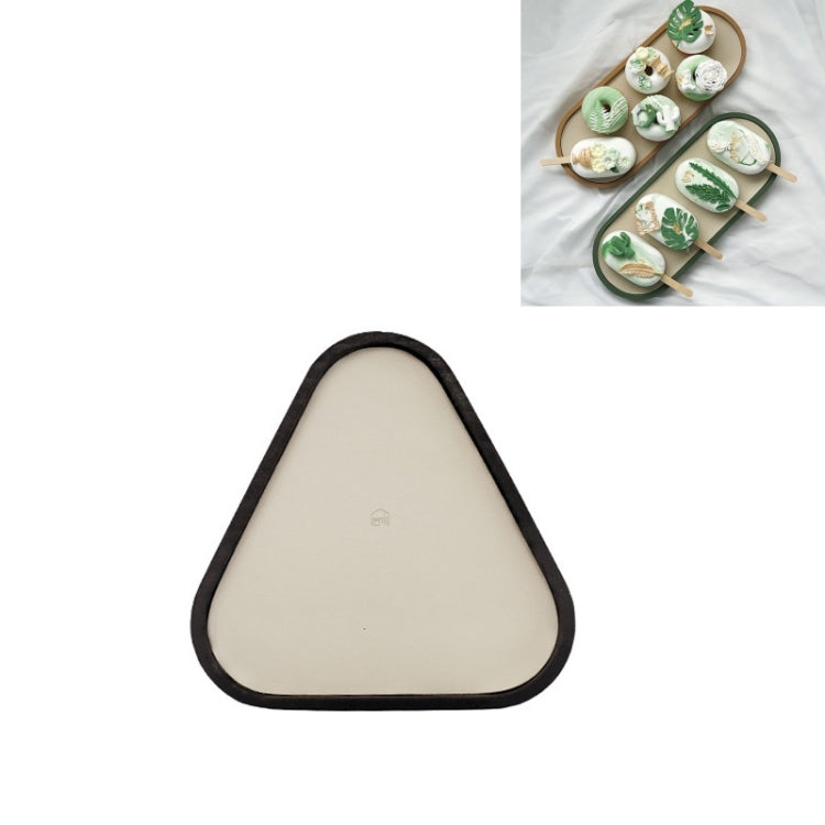Desktop Shallow Storage Tray Sundries Tray Jewelry Display Tray, , Oval (Warm Brown), , Triangle (Warm Brown), , Round (Warm Brown), , Oval (Dark Green), , Triangle (Dark Green), , Round (Dark Green), , Oval (Green Lotus), , Triangle (Green Lotus)
