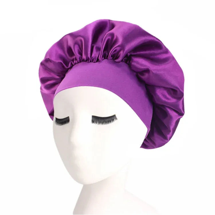2 PCS TJM-301 Night Cap With Wide Brim And Elasticity Headband Ladies Chemotherapy Cap Hair Care Hat, M 56-58cm