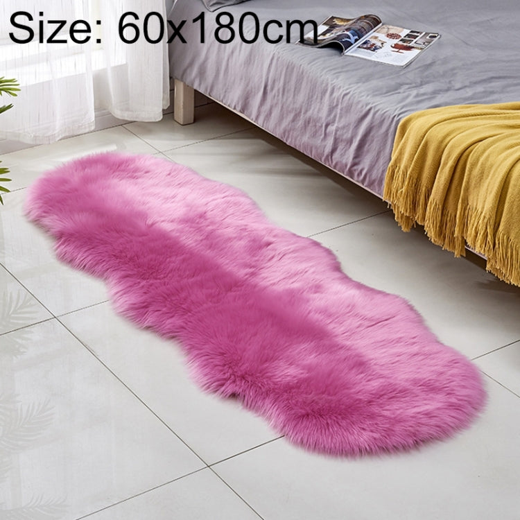 Faux Wool Leather Sofa Carpet Floor Mats Fleece Cushions Bay Window Mats, 60x180cm