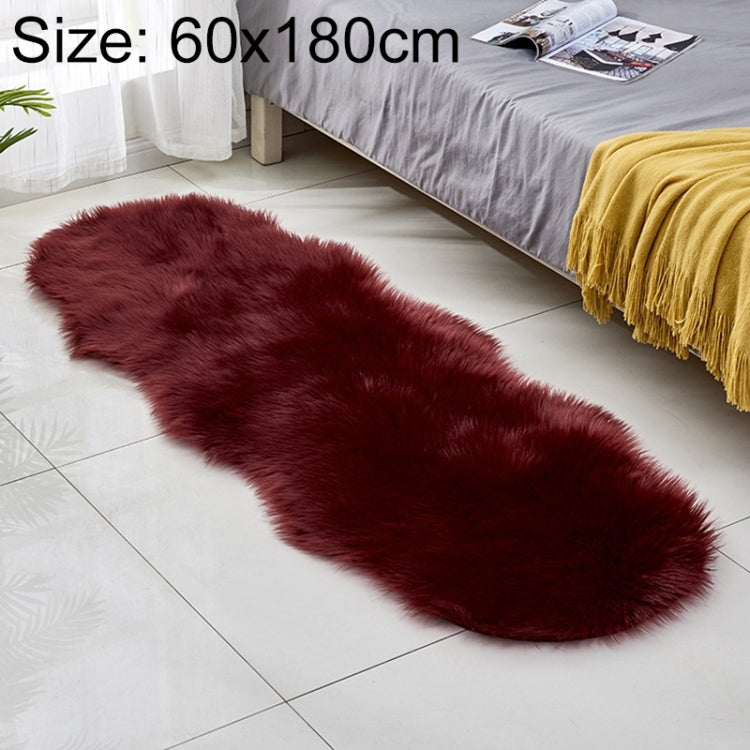 Faux Wool Leather Sofa Carpet Floor Mats Fleece Cushions Bay Window Mats, 60x180cm