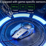 Inphic W-02 6 Keys Home Office Luminous Macro Programming USB Computer Mechanical Game Wired Mouse, W-02 (Metallic Gray)