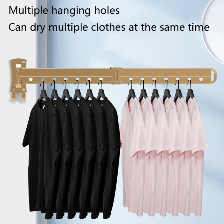 Clothes Rack Folding Telescopic Balcony Drying Rack Indoor Household Wall-Mounted Clothes Rail, Golden Long (3 Sections), Silver Long (3 Sections), Black Long (3 Sections)