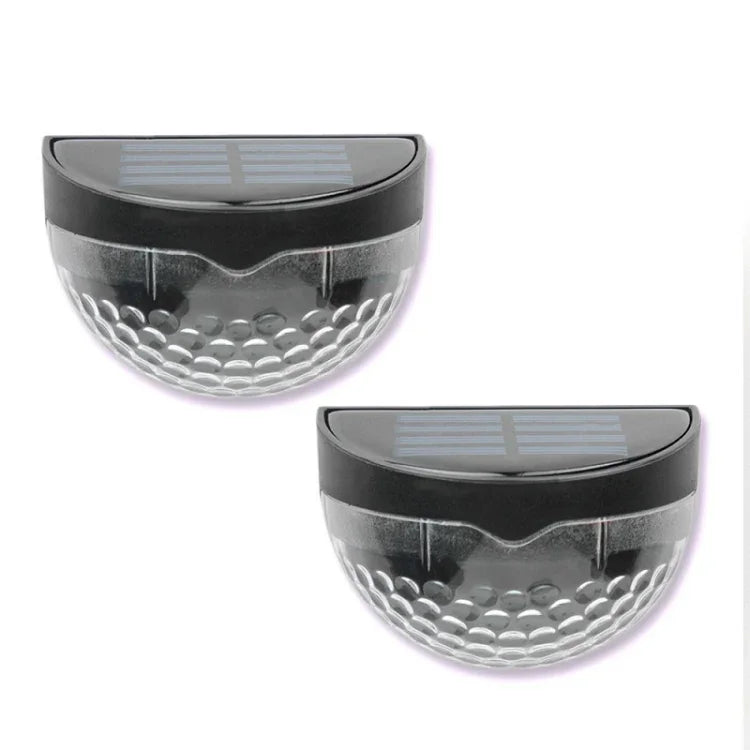 2 PCS LED Solar Wall Light Outdoor Semicircular Fence Garden Lawn Light