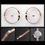 SKMEI 1390 Ladies Business Casual Watch Steel Band Lightweight Quartz Watch, Rose Gold, Golden, Silver