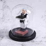 Watch Shelf Support Decorative Ornaments Watch Storage Box Display Stand, Large Old Butler inside a glass dome.