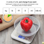 Stainless Steel Small Food Electronic Scale Kitchen Portable Baking Electronic Scale, 5kg/1g (Battery Model White), 5kg/1g (Battery Model Black), 10kg/1g (Battery Model White), 5kg/1g (Rechargeable White), 10kg/1g (Rechargeable White)