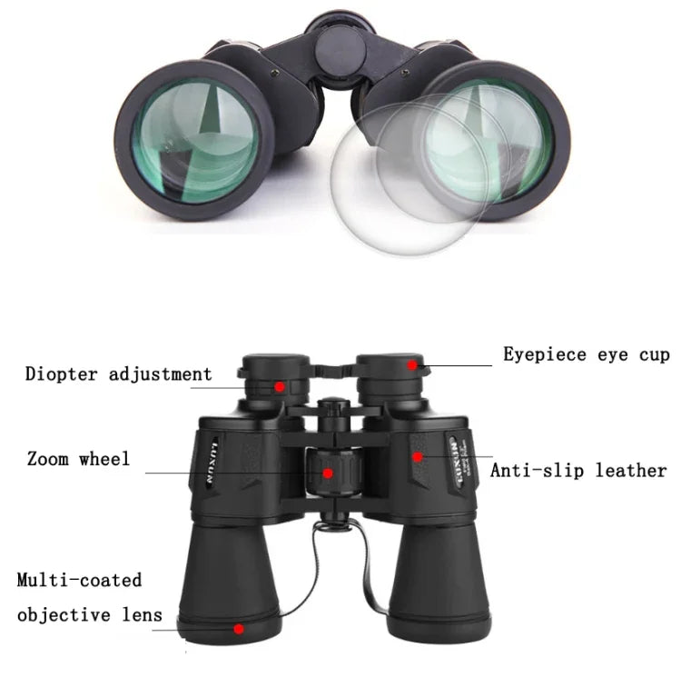 Luxun 20X50 Outdoor Binoculars  Low Light Night Vision Non-Infrared High Power Binoculars, 20X50 Black, 20X50 Army Green