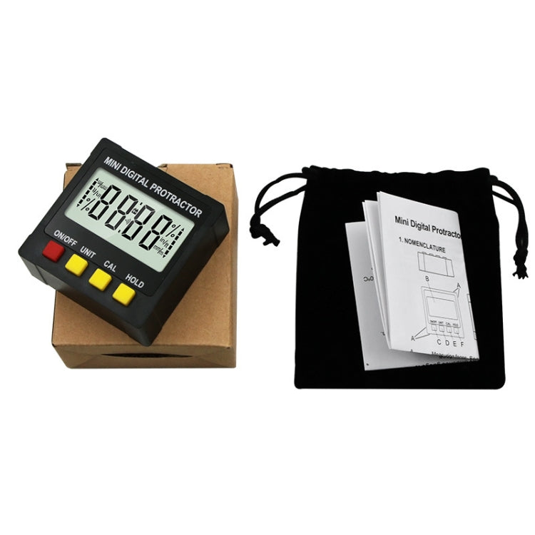 Electronic Digital Display Inclinometer Slope Level Protractor Four-Sided Magnetic Angle Ruler, Magnetic Angle Ruler