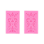 2 PCS Fondant Cake Silicone Mold Hollow Embossed Border Frame Retro Photo Frame Mould