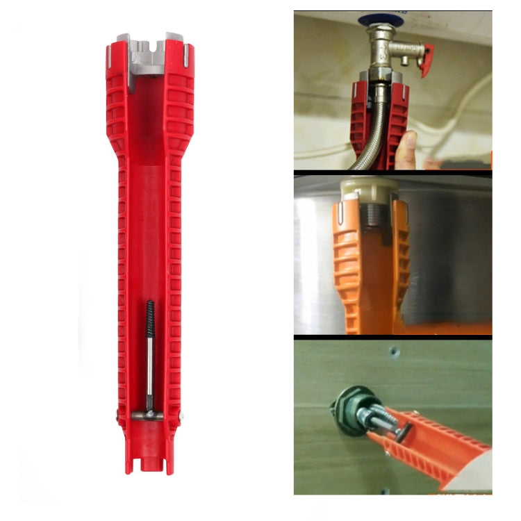 Multifunctional Sink Bathroom Wrench Plumbing Installation Tool Water Pipe Faucet Repair Removal Tool, 5 In 1, 8 In 1, Metal Double-head