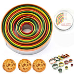 12 in 1 Stainless Steel Biscuit Cutting Set Fondant Biscuit Mold Round Cake Baking Mold, Color Mold(12 in 1)
