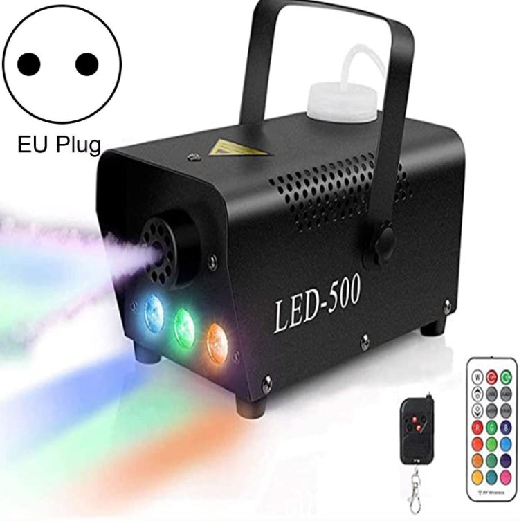 ZQ-B317 500W LED Full Color Remote Control Fog Machine Color Smoke Generator Stage Lighting Bar Lighting, EU Plug