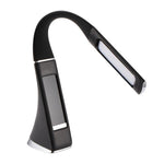 U2 5W 3-Level Dimmable LED Leather Texture Desk Lamp With Temperature/Clock/Calendar Display, Black