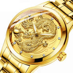 FNGEEN S666 Waterproof Luminous Non-Mechanical Watch Quartz Ultra-Thin Dragon Or Phoenix Pattern Couple Watch, Full Gold Gold Surface, Full Gold Black Surface, FullGold White Surface, Between Gold Gold Surface, Between Gold Black Surface