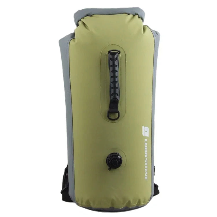 LUCKSTONE 60L Outdoor Rafting And River Tracing Waterproof Backpack Shoulder Bag Inflatable Swimming Bag Tote Bucket Bag, 60L