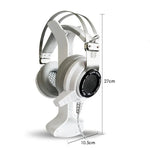 2 PCS Universal Headphone Holder Display Shelf  Internet Cafe Computer Headphone Hanger, White, Black